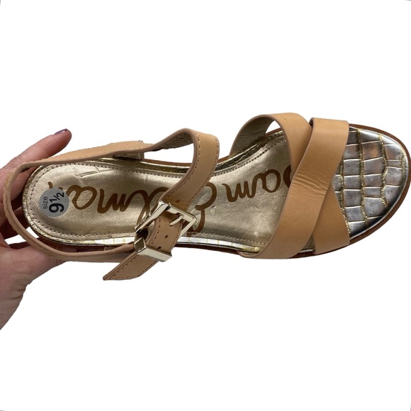 Sam Edelman Sandals Platform Wedge Brown Leather Strappy Buckle Casual Size 9.5S - Picture 7 of 15